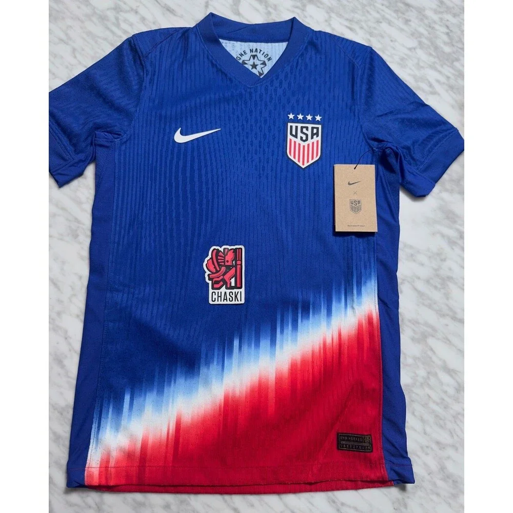 Nike 2024 USWNT 4-Star USA Adv Knit Away Soccer Jersey FJ1526-418 Kids Medium